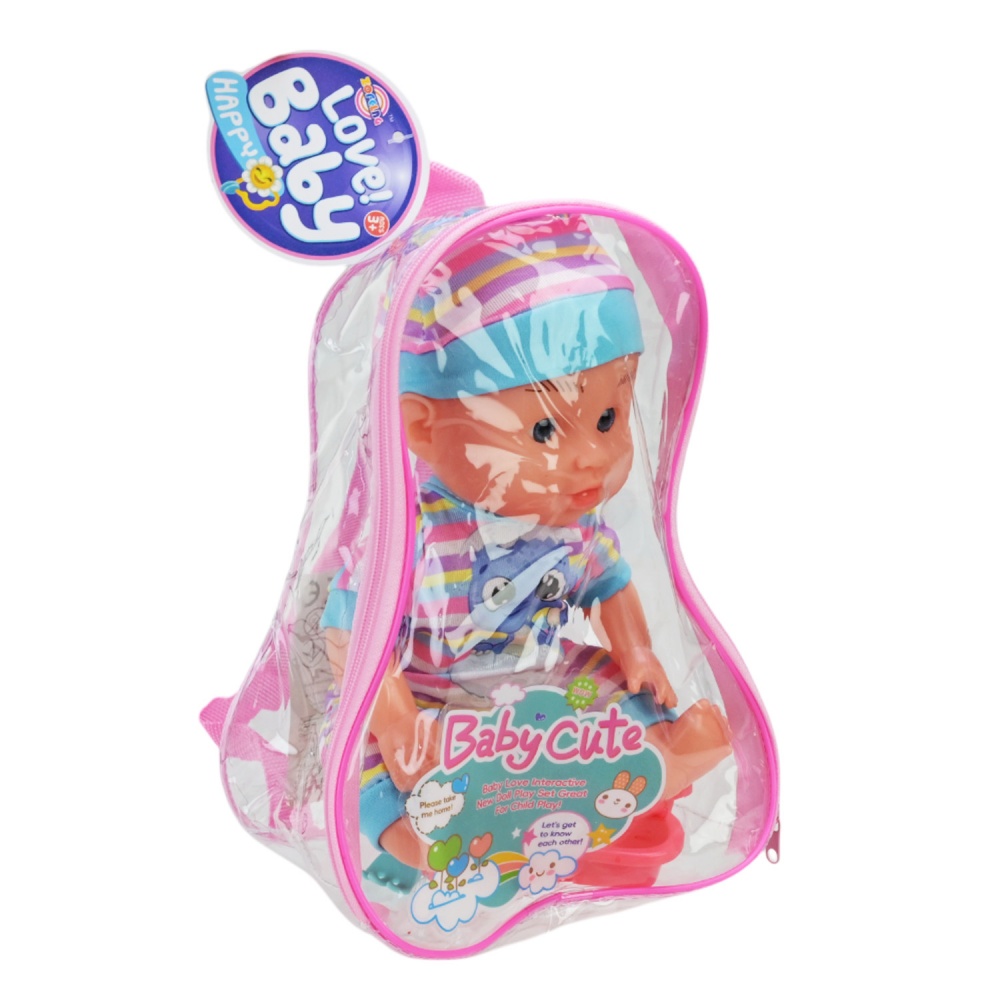 Пупс Shantou аксес в рюкзаке 16х11х22 см F005-15