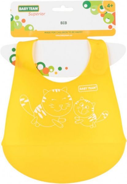 Нагрудник Baby Team силіконовий жовтий