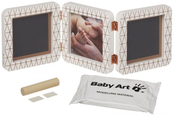 Набор для изготовления отпечатка Baby Art Тройная рамка Медно-белая 3601092800