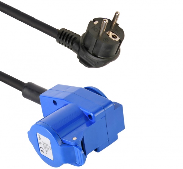 Удлинитель Electraline CEE/Шуко RNF 3x1,5 мм с заземлением 2 гн. черный 1,5 м 55092 