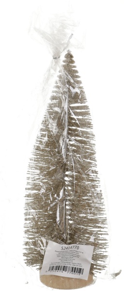 Ялинка декоративна настільна золота 9x25 см