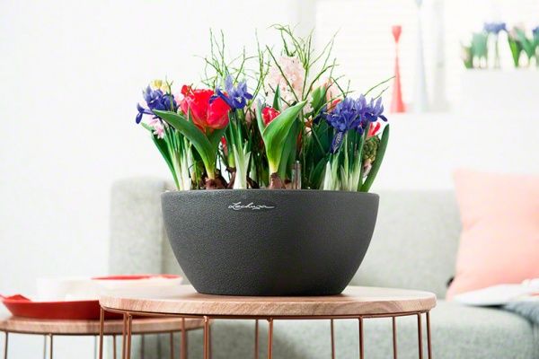 Вазон декоративный Lechuza Cubeto Color 30 круглый 1,6/4,5л серый камень (13830) 