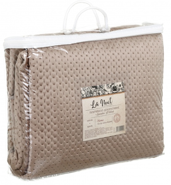 Покрывало 3D Velvet 220x240 см La Nuit светло-бежевый 