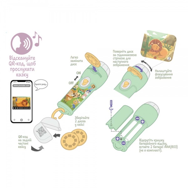 Аудиосказка с проектором AMBO FUNTAMIN Лев и мышонок AF6339LM