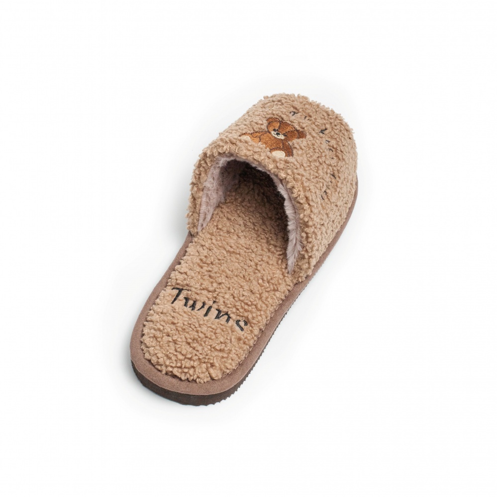 Тапки домашние Twins BEAR с вышивкой 15861 р.36/37 коричневый