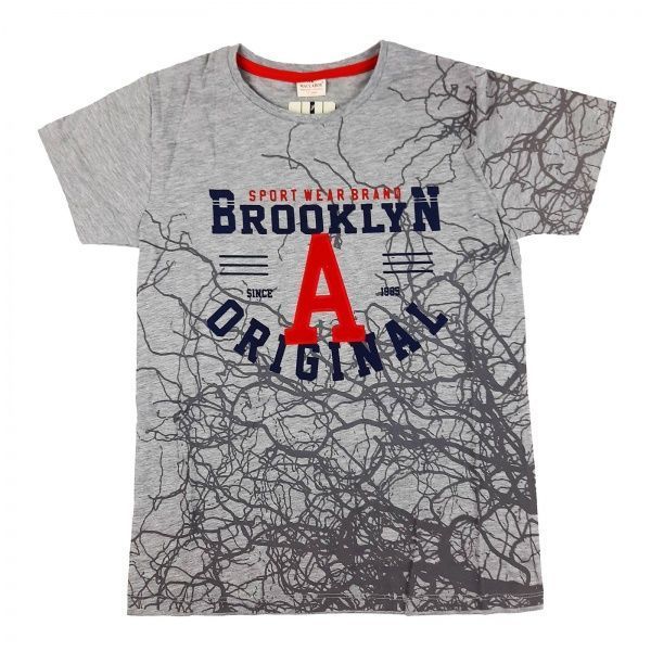 Футболка для хлопчика AKKU з літерою А р.128 сірий 9076 