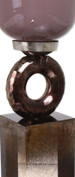 Ваза стеклянная античный никель 14х46 см PANACHE