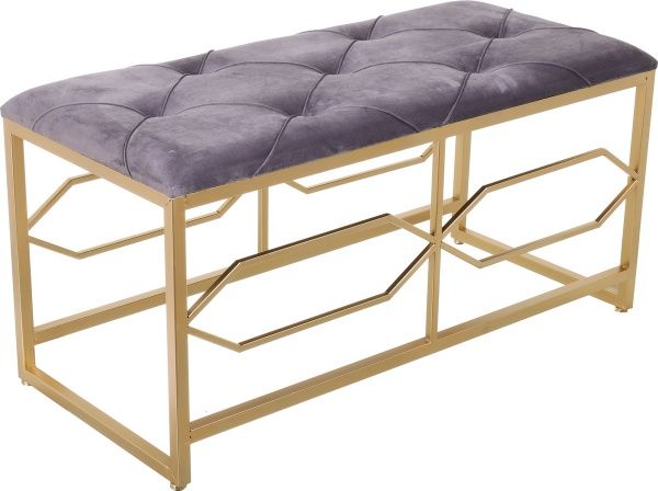 Банкетка декоративная темно-серая 80х30х39 см 