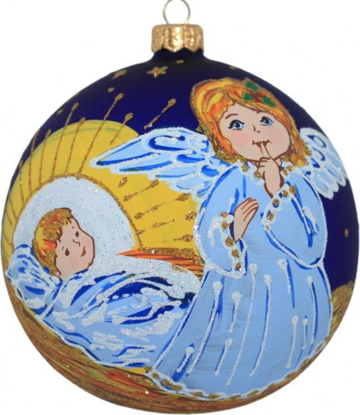 Подарункова куля Юріта d120 мм Ангел з Ісусиком 120856M синій