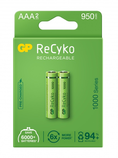 Акумулятор GP Recyko 1000АААНСЕ-U_КУ AAA (R03, 286) 2 шт.