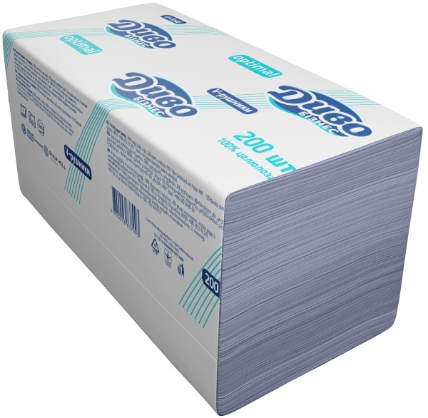 Бумажные полотенца Диво 200 шт. двухслойная