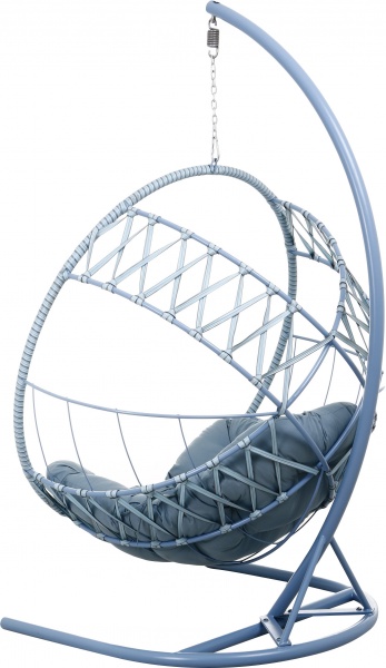 Кресло-кокон Сфера Лайт плетение зигзаг голубой