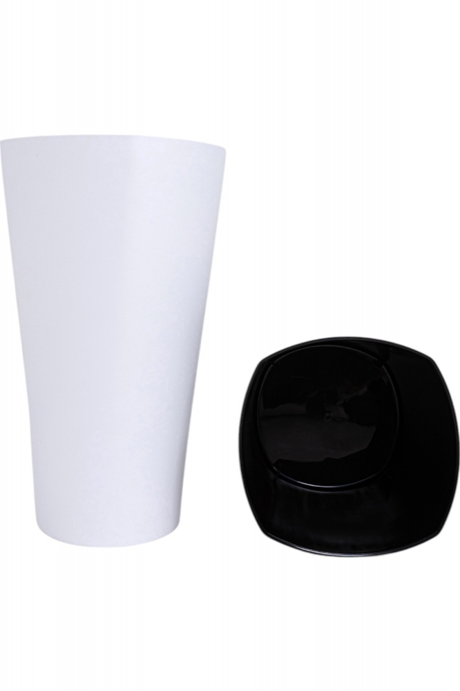 Горщик для квітів пластик Крокус 41 см круглий білий 6 л ММ-Пласт (K41wh)