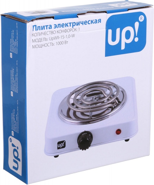 Плита электрическая настольная UP! (Underprice) UPWLI-1S-1,0-W белый 