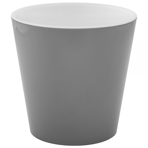 Горшок пластиковый Алеана Деко со вставкой круглый какао/белый (114038) 