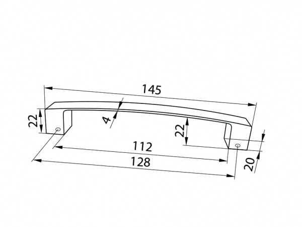 Меблева ручка скоба DC DL 27/128 G8 128 мм нікель