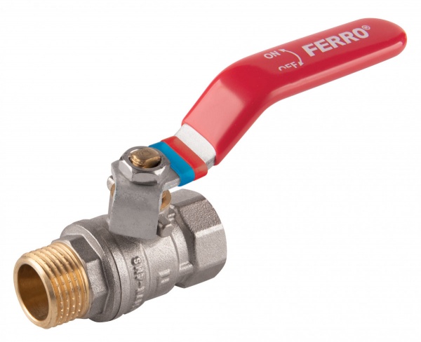Кран шаровой Ferro F-Comfort 20 бар ручка рычаг нр-вр 3/4” KFC21
