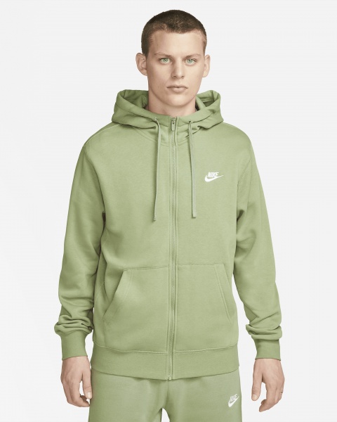 Джемпер Nike M NSW CLUB HOODIE FZ BB BV2645-386 р. L зелений