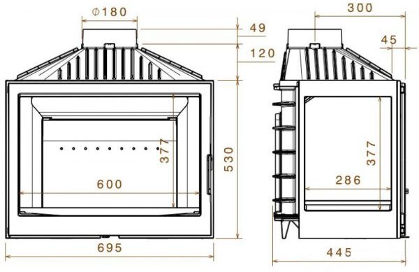 Топка для камина Liseo L7 L