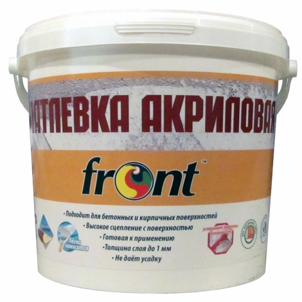 Шпаклевка Front акриловая готовая к применению 8 кг