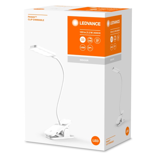 Настольная лампа Ledvance Panan Clip Square 5,2 Вт белый 