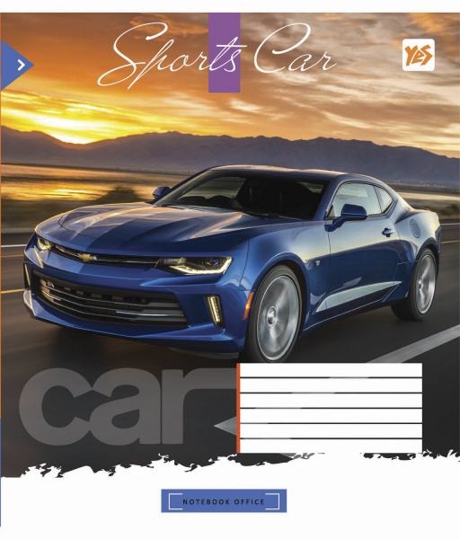 Комплект тетрадей Sport car 12 листов в клетку 25 шт. YES