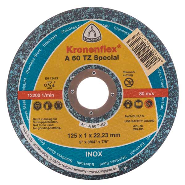 Круг отрезной Kronenflex Speсial 125x1.6x22.23 мм металл