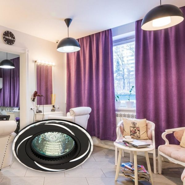 Светильник точечный LightMaster GS-M361 35 Вт G5.3 черный с серебристым