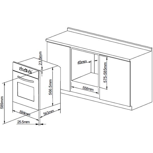 Духова шафа електрична Pyramida F 84 sand