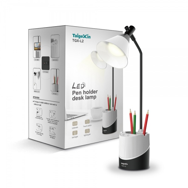 Настольная лампа аккумуляторная 4 Вт белый с черным TGX-L2 