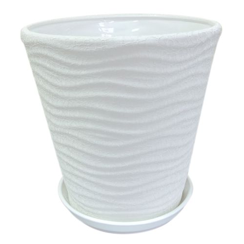 Горшок керамический Ориана-Запорожкерамика Нова волна круглый 16л белый 