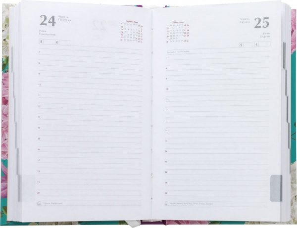 Щоденник датований бірюзовий лінія Buromax Estilo A6 2019