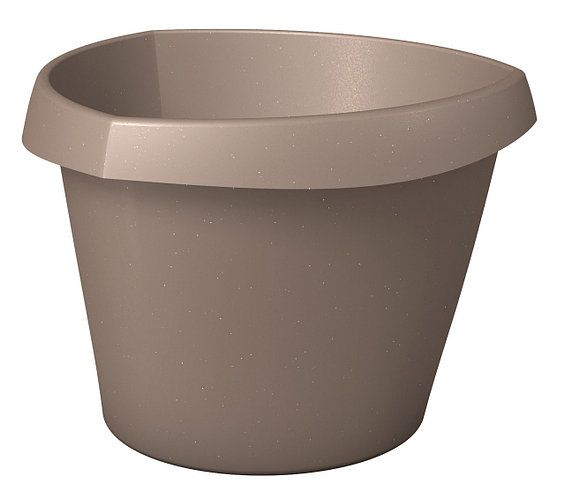 Кашпо пластикове Scheurich Trigon 30 трикутний 8 л сіро-коричневий 