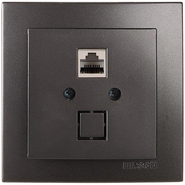 Розетка Nilson Touran 24161044  компьютерная антрацит