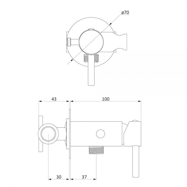 Змішувач Damixa Option 211000000 з гігієнічним душем і утримувачем