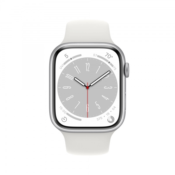 Смарт-годинник Apple Watch Series 8 GPS 45mm Silver Aluminium Case with White Sport Band