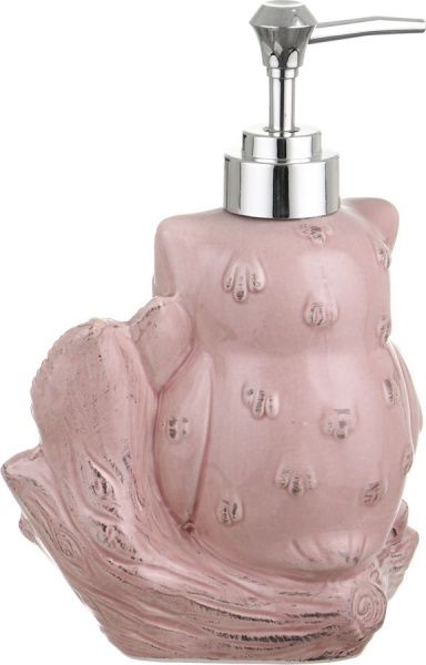 Диспенсер декоративный для жидкости Сова розовый