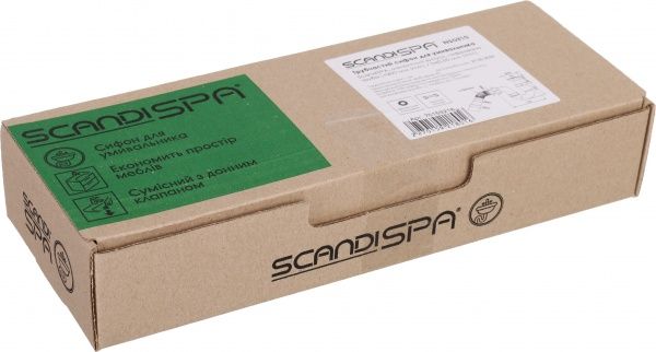 Сифон для умывальника ScandiSPA с монолитным выпуском и гофротрубой L20/D40-50 mm