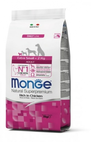 Корм Monge Extra Small Adult, 3 кг