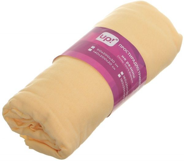 Простынь на резинке 90x200 см желтый UP! (Underprice) 