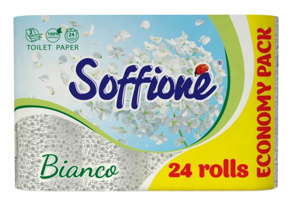 Туалетний папір Soffione Natural Bianco тришаровий 24 шт.