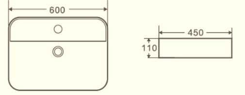 Умивальник Mixxen Lotus на стільницю 60х45х11см MXLT0626