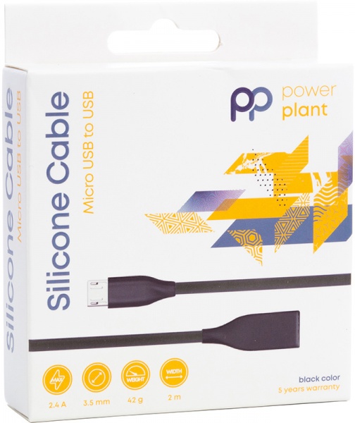 Кабель PowerPlant USB – microUSB 2 м чорний (CA911233) 