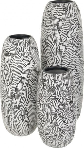 Ваза для цветов Leaf 14,2х14,2х27,5 см серая