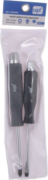 Набор отверток ударных UP! (Underprice) PZ2 + SL5 x 75 мм UP-SET-IMP-2-75-2