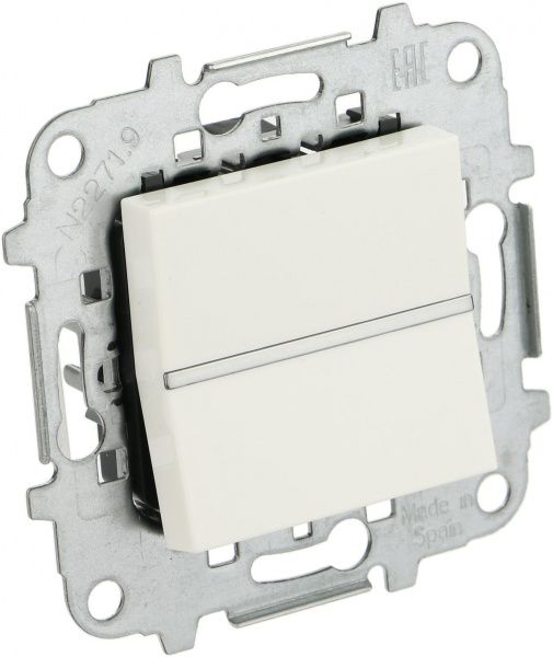 Вимикач одноклавішний ABB Zenit без підсвітки 10 А 230В IP20 білий N2201 BL Z