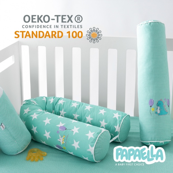 Бортик захисний мультифункціональний Зірка/Горошок 2 шт. Papaella ментоловий 