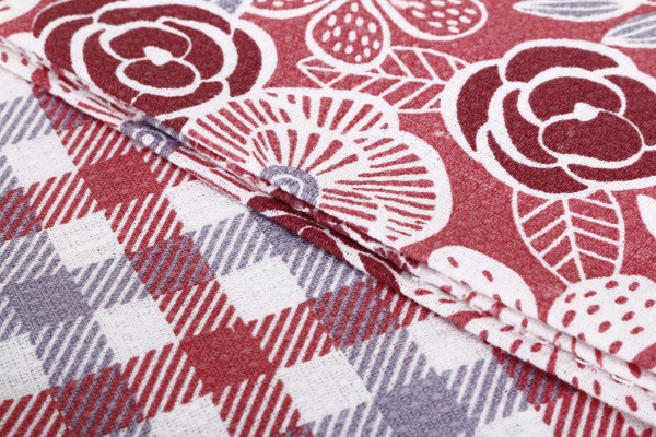 Набор полотенец кухонных вафельных Клеточка+цветы 2 шт. 169662 45x60 см в ассортименте Homeline 