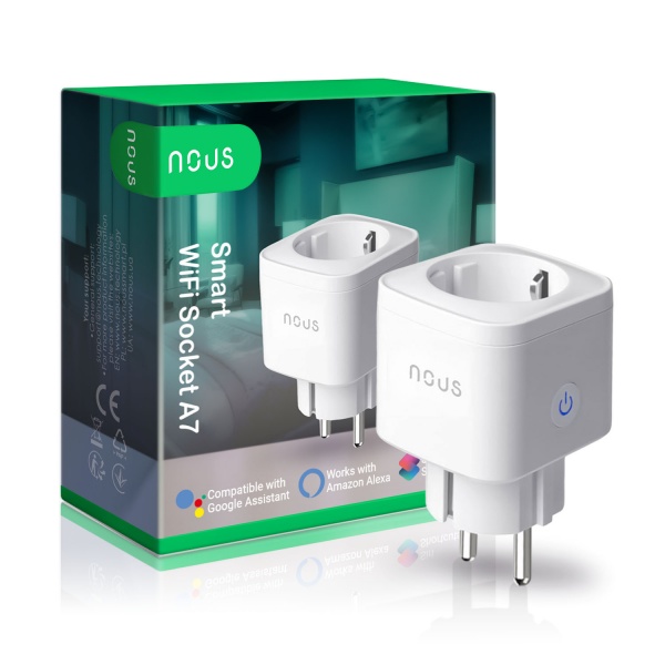 Умная розетка Nous Wi-Fi A7 Smart Plug 16A белый 