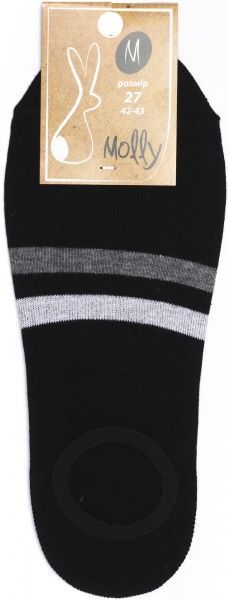 Шкарпетки чоловічі Молли ультракороткі р. 27 чорний 